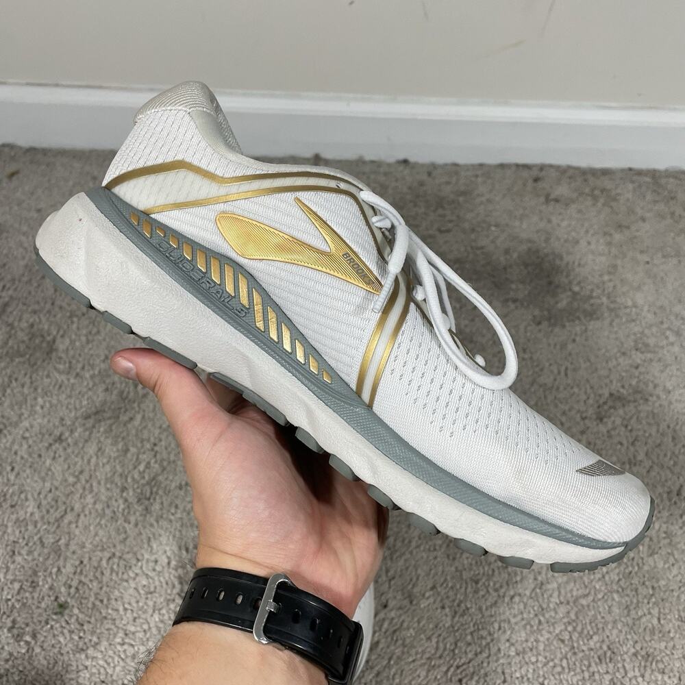 Brooks Adrenaline GTS 20 Running Shoes Womens Size 11 B White Gold 1202961B164 - Picture 3 of 10